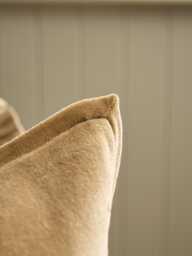 Velvet & Cotton Linen Square Cushion Cover - Nutmeg - thumbnail 3