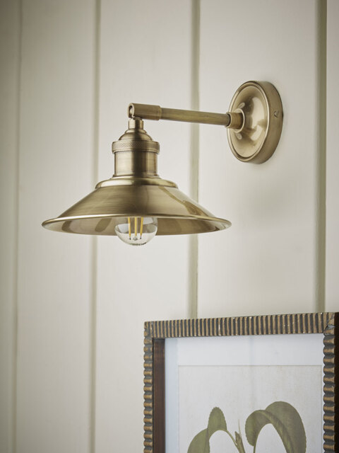 Antique Brass Wall Light - image 1