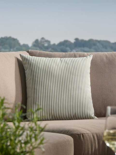 Classic Square Indoor/Outdoor Cushion - Olive Stripe - image 1
