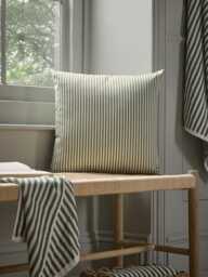 Classic Square Indoor/Outdoor Cushion - Olive Stripe - thumbnail 3