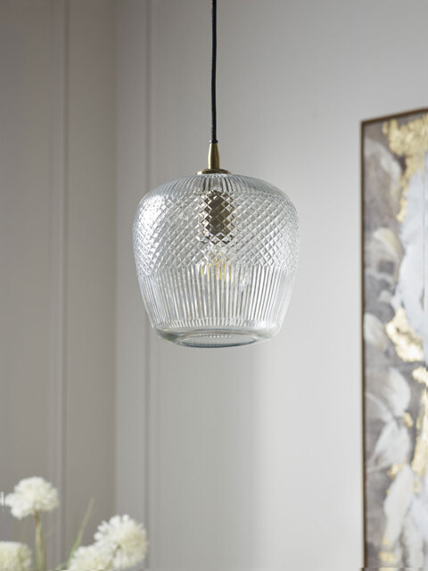 Diamond Glass Pendant - Squoval - image 1