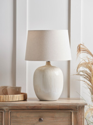 Round Ribbed Table lamp - Neutral