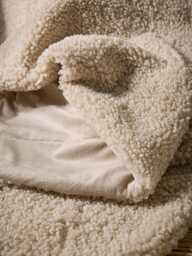 Cosy Luxe Faux Shearling Throw - Natural - thumbnail 2