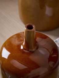 Three Glazed Vases - Burnt Orange - thumbnail 4