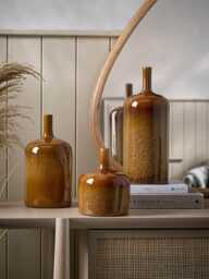 Three Glazed Vases - Burnt Orange