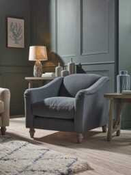 Assan Armchair - Soft Eau De Nil Cotton Stripe - thumbnail 2