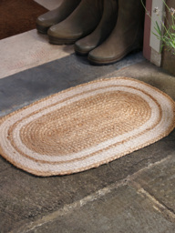 Braided Jute Oval Doormat - Border - thumbnail 1