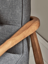Mid Century Armchair - Linen - thumbnail 2