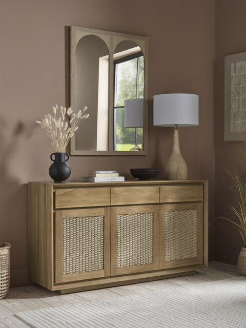 Woven Teak Sideboard - image 1