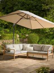 Square Cantilever Parasol Set - Slate & Champagne - thumbnail 1