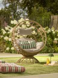 Rechargeable Scalloped Rattan Lamp - thumbnail 5