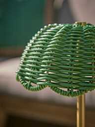 Rechargeable Scalloped Rattan Lamp - thumbnail 2