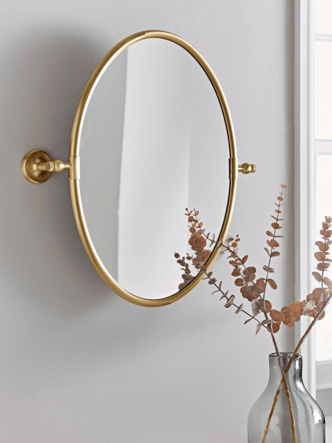 French Oval Mirror - Brass - image 1
