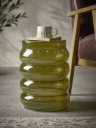Olive Bubble Glass Side Table