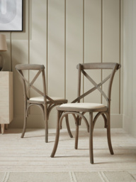 Oak Cross Back Dining Chair - Set of 2 - thumbnail 1
