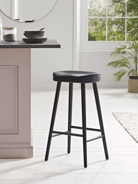 Weathered Oak Counter Stool - Black - image 1