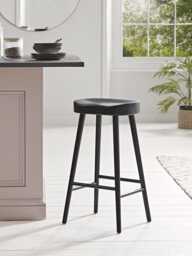 Weathered Oak Counter Stool - Black - thumbnail 1