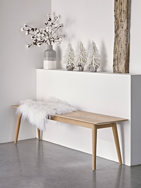 Chevron Oak Bench - image 1