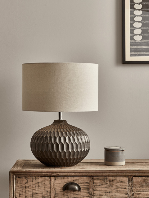 Geometric Textured Table Lamp - Bronze - image 1