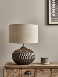 Geometric Textured Table Lamp - Bronze