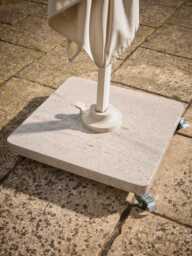 Square Light Up Cantilever Parasol  Set - Sandstone & Champagne - thumbnail 3