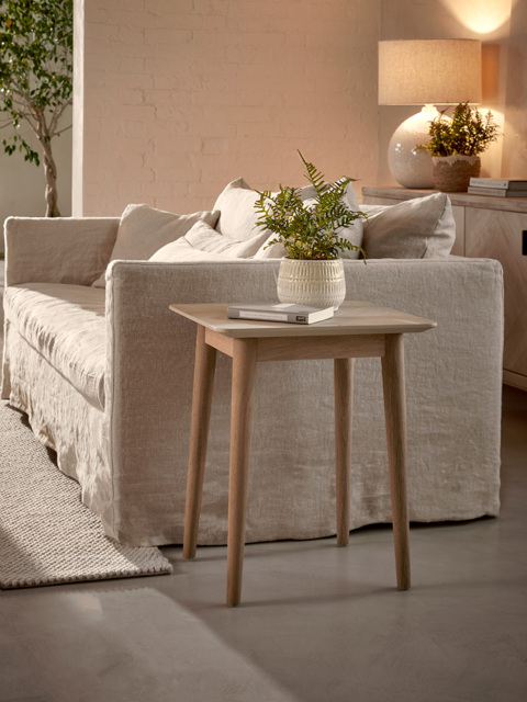 Chevron Oak Side Table - image 1