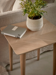 Chevron Oak Side Table - thumbnail 2
