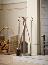 Pewter Three Piece Fireside Set