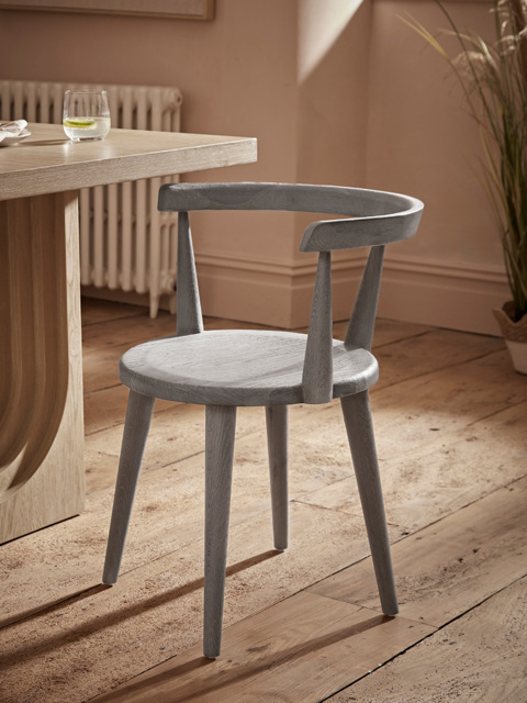 Black Curved Back Wooden Dining Chair - image 1
