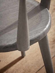 Black Curved Back Wooden Dining Chair - thumbnail 4