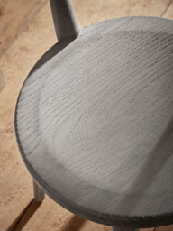 Black Curved Back Wooden Dining Chair - thumbnail 3