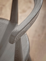 Black Curved Back Wooden Dining Chair - thumbnail 2