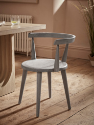 Black Curved Back Wooden Dining Chair - thumbnail 1