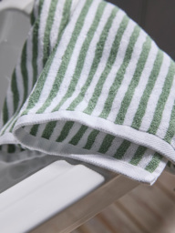 Cotton Striped Hand Towel - Eucalyptus - thumbnail 4