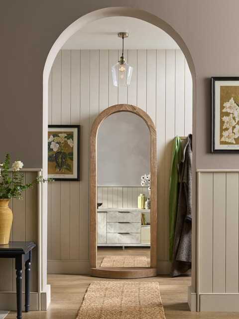 Arched Full Length Shelf Mirror - image 1
