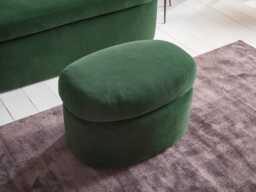 Lulea Ottoman - Fog Opulent Cotton Velvet - thumbnail 4