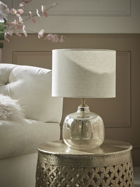 Round Mercuried Glass Table Lamp - image 1