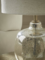 Round Mercuried Glass Table Lamp - thumbnail 3