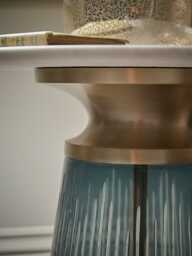 Blue Cut Glass & Marble Side Table - thumbnail 2