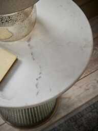Blue Cut Glass & Marble Side Table - thumbnail 4
