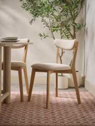Reina Light Oak Dining Chair - Set of 2 - thumbnail 1