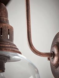 Antique Copper & Glass Wall Light - thumbnail 5