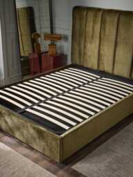 Ribbed Olive Velvet Bed - Super King - thumbnail 4