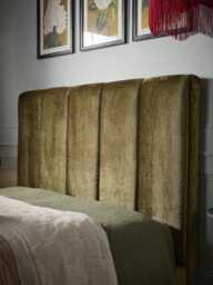 Ribbed Olive Velvet Bed - Super King - thumbnail 5