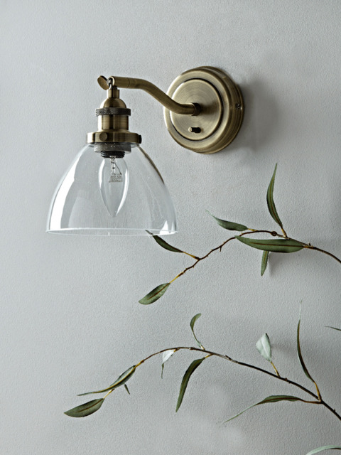 Domed Glass Wall Light - Brass - image 1