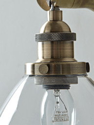 Domed Glass Wall Light - Brass - thumbnail 3