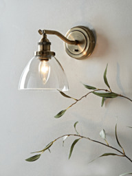 Domed Glass Wall Light - Brass - thumbnail 2