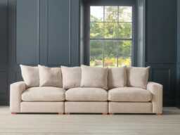Lyon Three Seater Sofa - Cumin Opulent Cotton Velvet - thumbnail 5