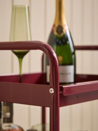 Metal Drink Trolley - Deep Cherry - thumbnail 5