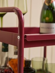 Metal Drink Trolley - Deep Cherry - thumbnail 3